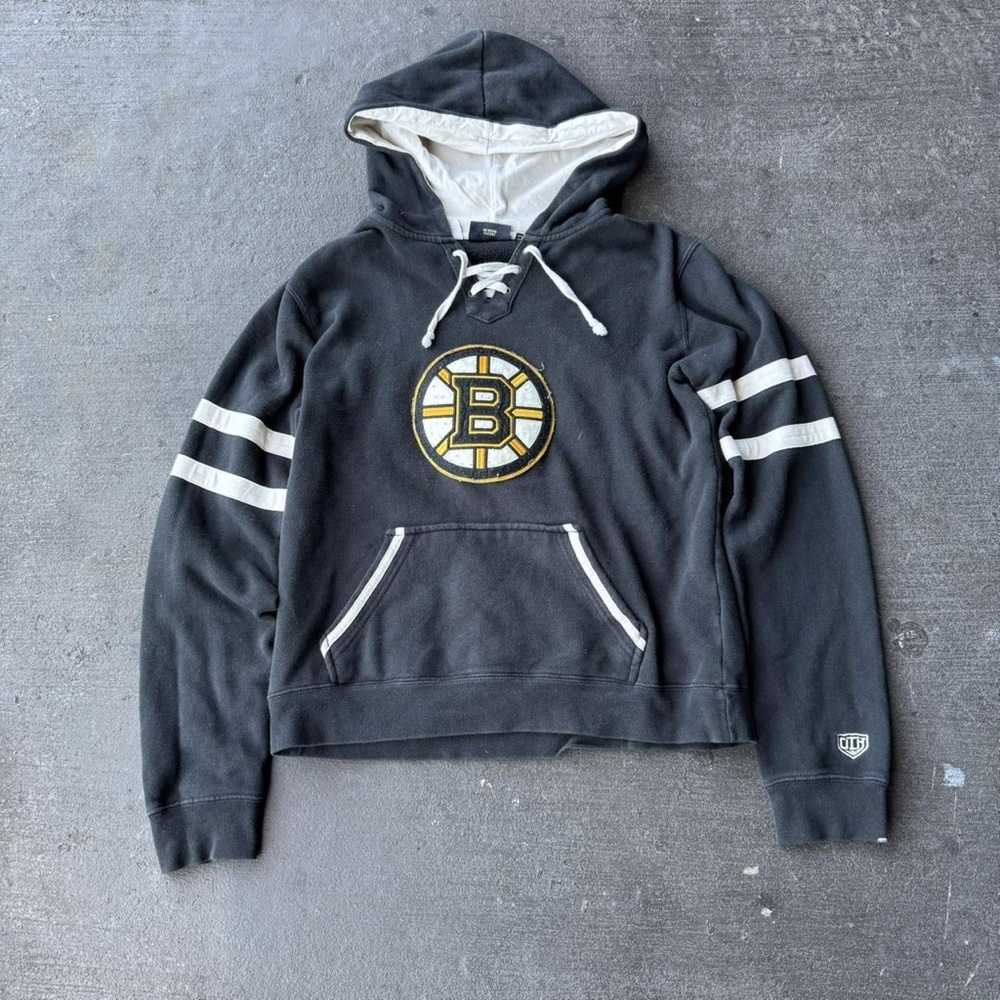 NHL Men's Black and Grey Hoodie